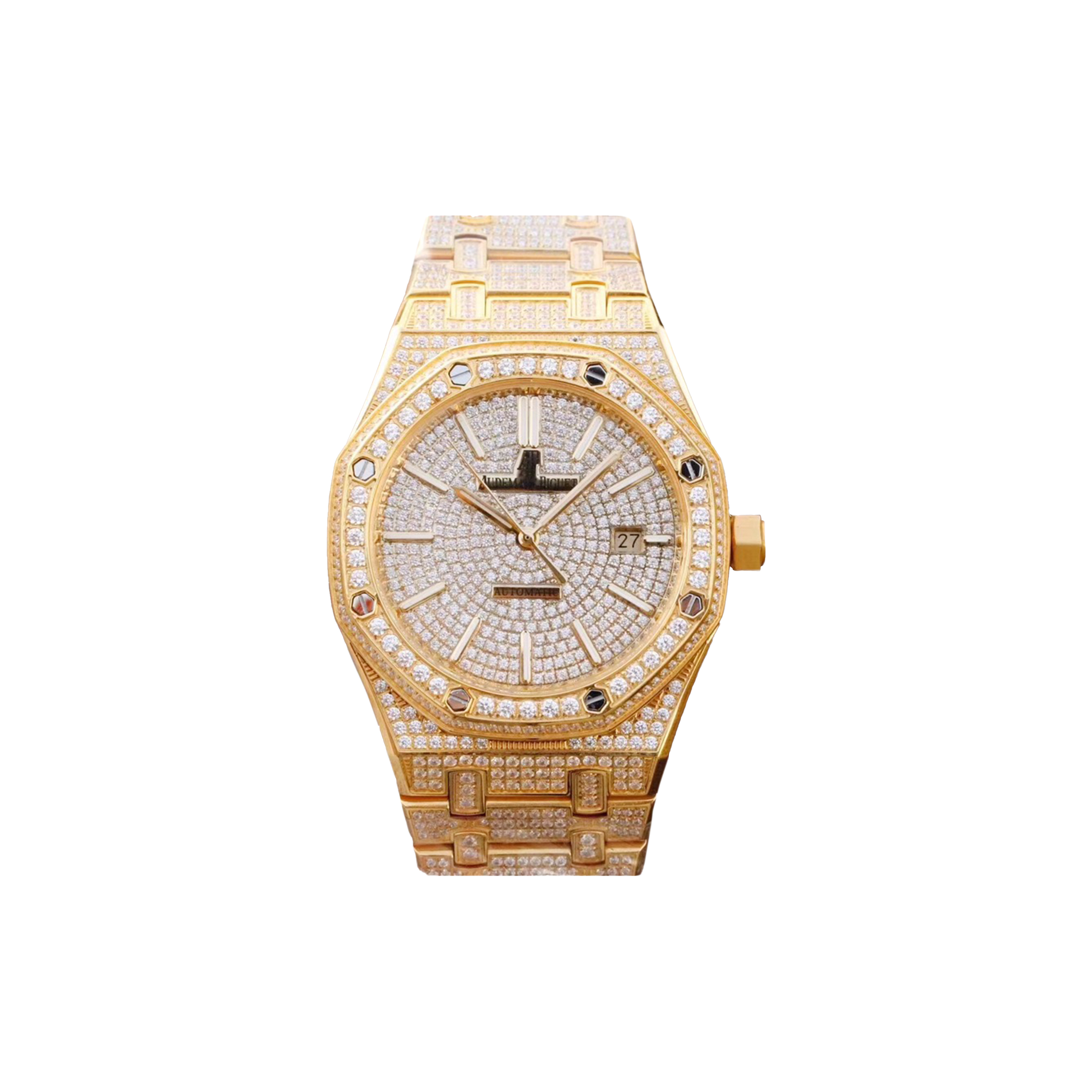 AUDEMARS PIGUET 18K ROSE GOLD ROYAL OAK 41MM DIAMOND WATCH 15400OR.OO.1220OR.02